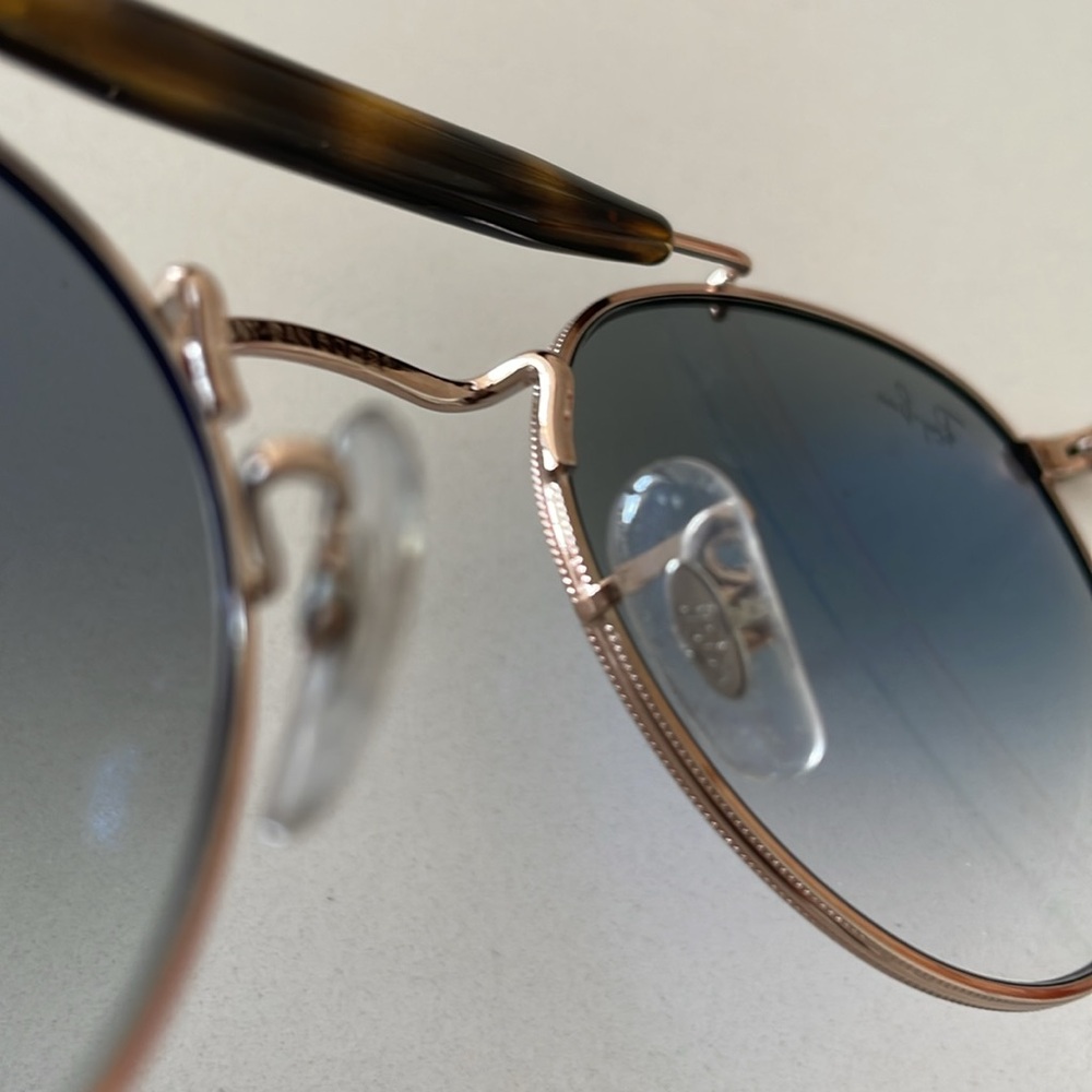 Ray-Ban Rose Gold Tone Sunglasses w/ Blue Ombre Lens & Tortoise Accents - Picture 11 of 16